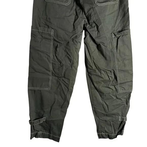 Ashley Park x RTR Olive Green Straight Leg Twill Cargo Pants Size 8 - Picture 10 of 13
